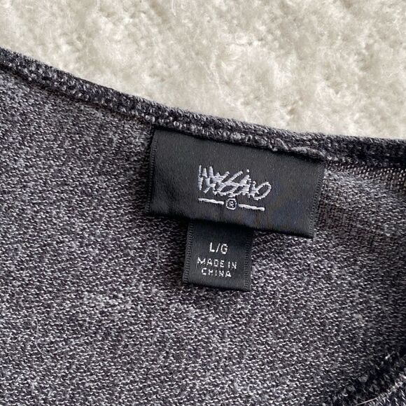 Grey V-Neck Long Sleeve Sweater with Back Zipper Detail Size Large - Picture 4 of 7